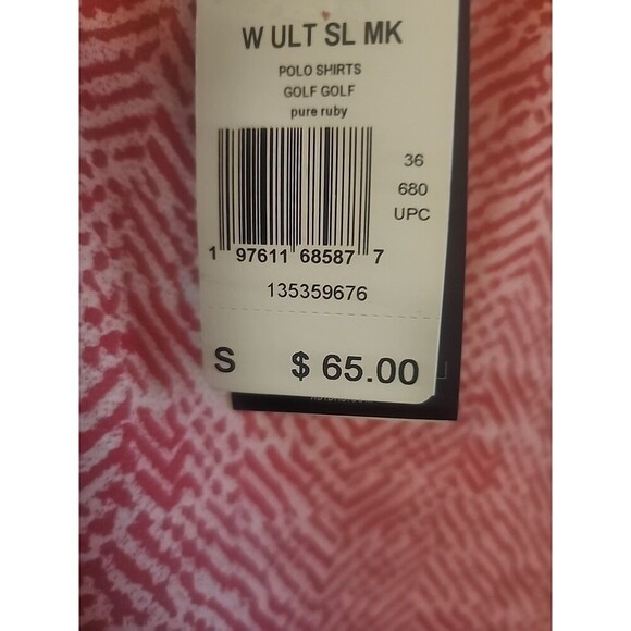 Adidas Women Ultimate365 Mock Polo Shirt Small Ruby Golf NWT New Cr60 Excellent - Picture 3 of 5